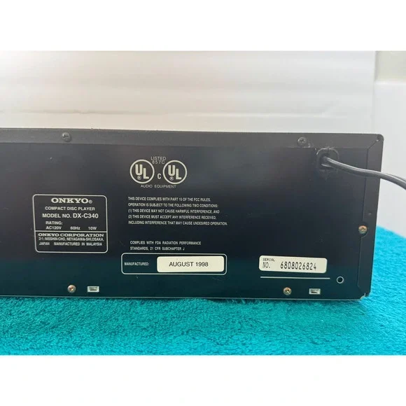 Onkyo DX-C340 6-CD Carousel Changer Player Black Vintage 1998 DXC340 - No Remote - Picture 10 of 12